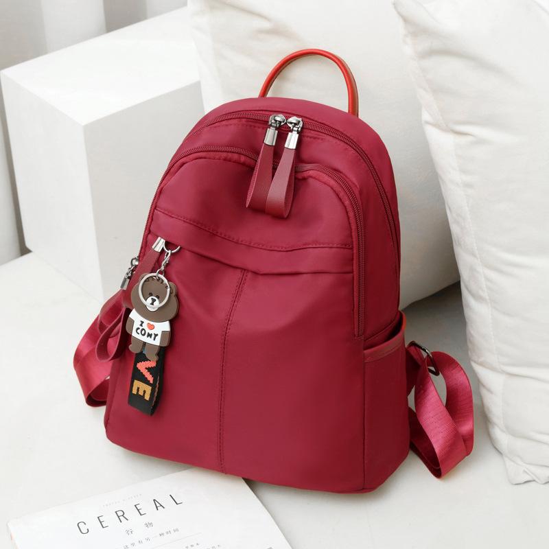 Spot Backpack Women's 2025 New Korean Version Bag Oxford Cloth Large Capacity Fashion Student Schoolbag Black Backpack