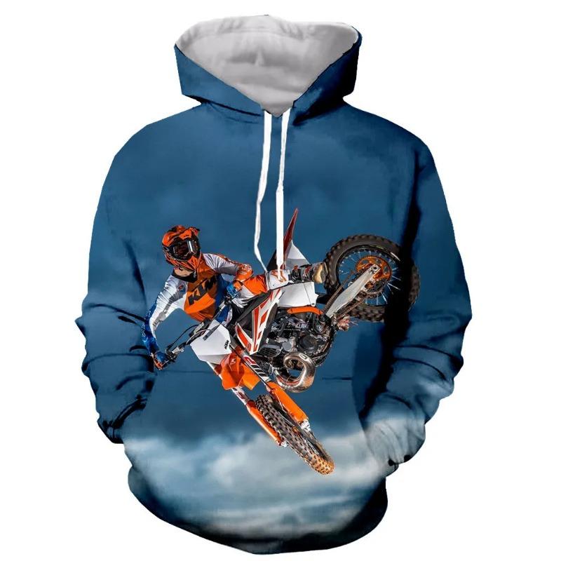 Motorrad Motocross Bedruckte Hoodies für Herren Neue Mode Langarm 3D Sport Sweatshirts Jacke Übergroße Kleidung