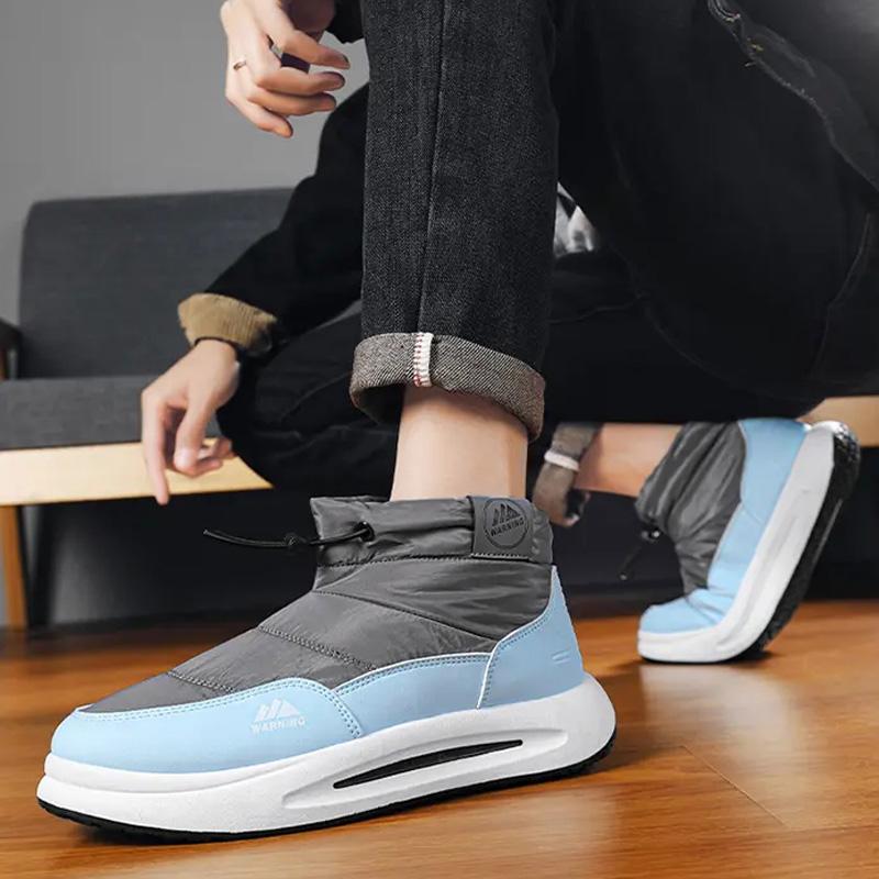 Fashion Mixed Color Men's Cotton Shoes Winter Plus Velvet Warm Casual Snow Boots Outdoor Sports Trendy Comfortable Ankle Boots