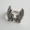 925 Sterling Silver Rings for Women Couple Minimalist Handmade Simple Retro Wing Ring Fine Jewelry Gift Prevent Allergy