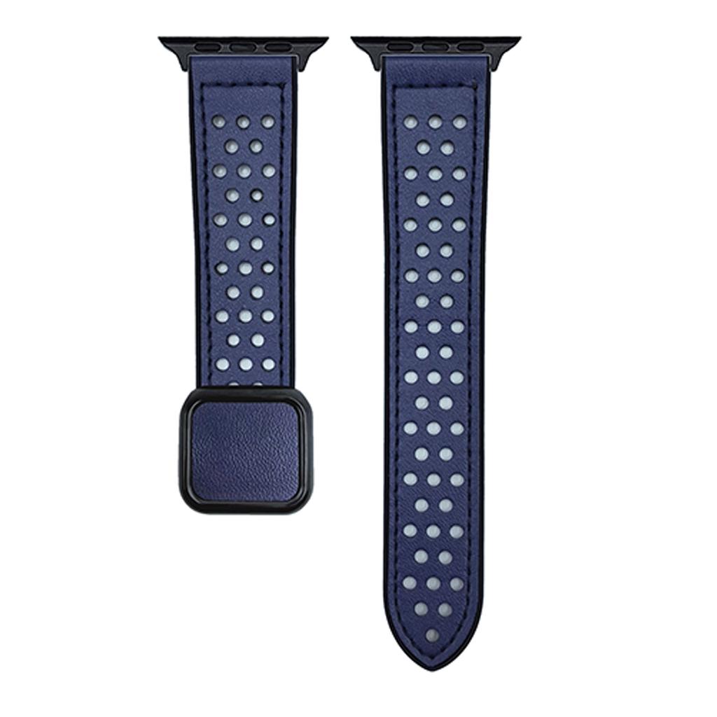 Armband für Apple Watch Serie 10 9 8 7 SE 6 5 4 3 2 1 42mm 41mm 40mm 38mm Quadratische Magnetschließe Perforiertes Silikonarmband