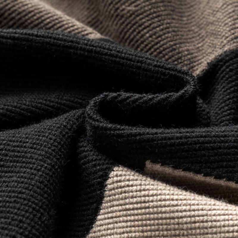 Herren-Pullover, Herbst und Winter, neuer lockerer, lässiger Trend, Farbblockierung, Rundhals-Oberteile, vielseitige, faule Strickwaren für Herren