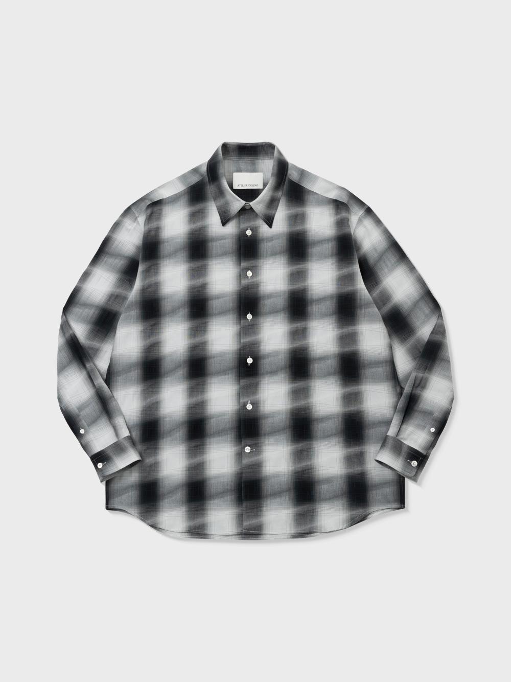Atelier Deldio Wave Ombre Check Comfort Shirt (Black) S
