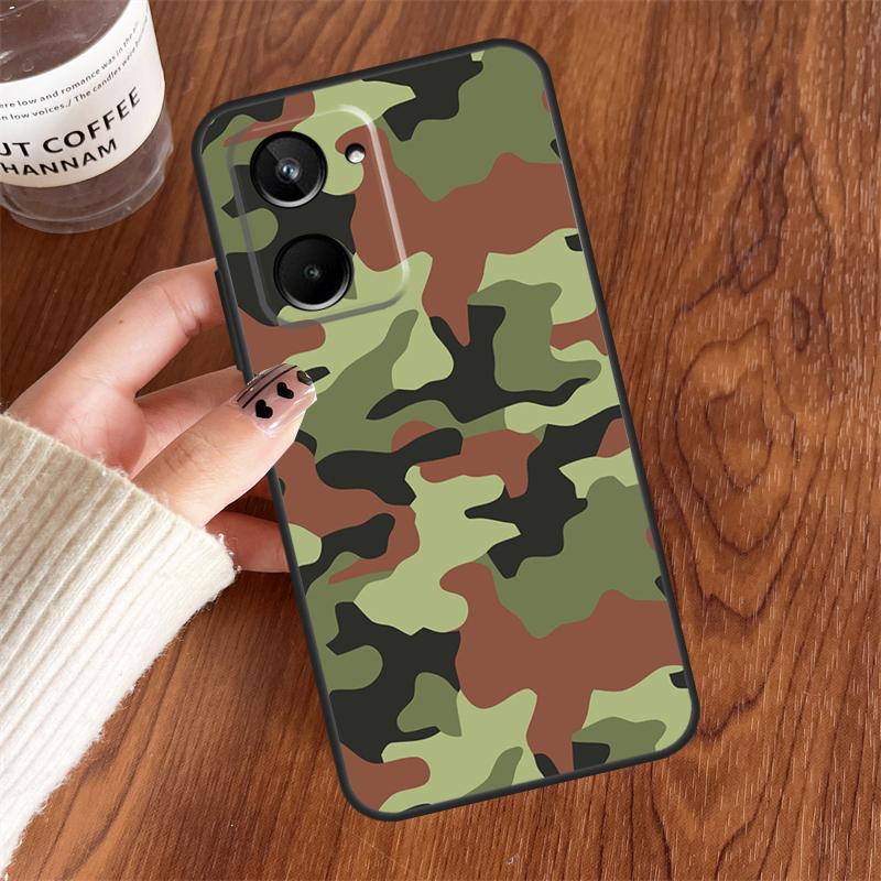 Military Army Camouflage Pattern For Realme 10 11 12 13 14 15 Pro Plus C65 C71 C75 C55 C63 C61 C53 C67 C35 GT6 GT7 Pro Case