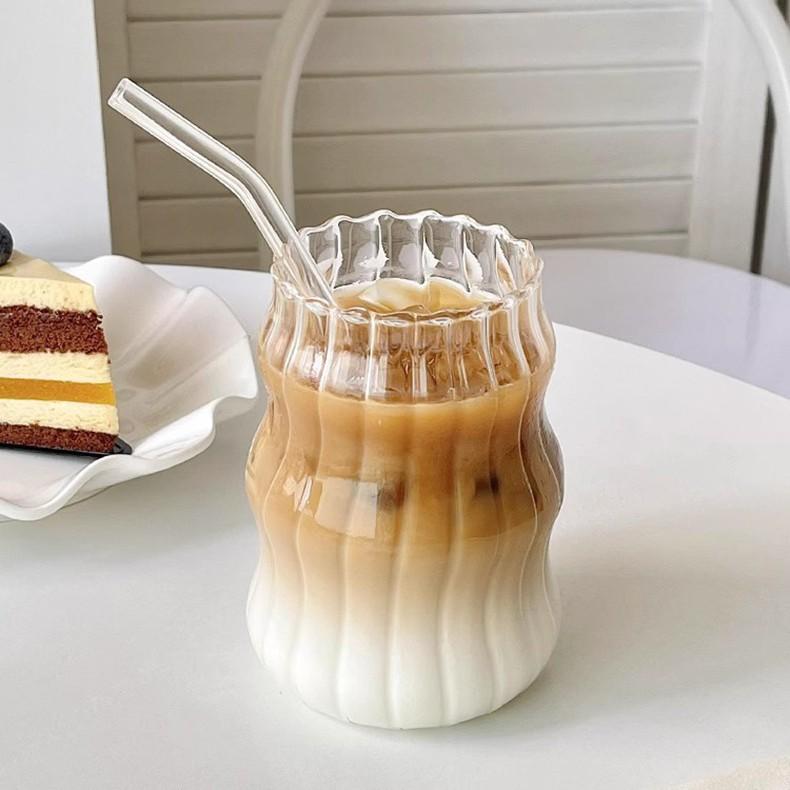 Cloud Cup with Straw for Coffee, High Borosilicate Juice, Spiral Cup, Chubby and Cute, Creative Design with High Aesthetic Value