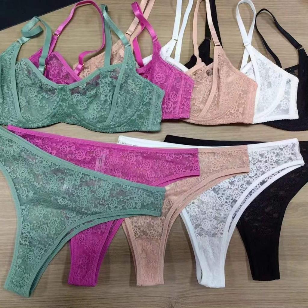 Kadınlar için Seksi Dantel Nakışlı Sütyen Seti Ultra İnce Nefes Alabilen İç Çamaşırı Konforlu Sütyenler ve Tangalar Fransız 5 Renk