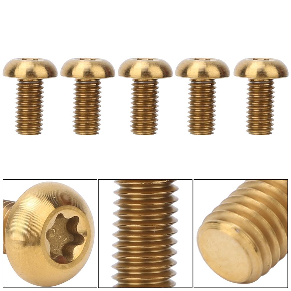 5pcs   Pack Titanium Alloy M5*12 Bicycle Water Bottle Cage Bolts M5*10 Disc Brake Screws
