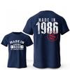 T-shirts Rétro pour Homme pour le 40ème Anniversaire: Fabriqué en 1986 Toutes les pièces d'origine Avant et 40 Édition Limitée Graphique Arrière T-shirts à Manches Courtes