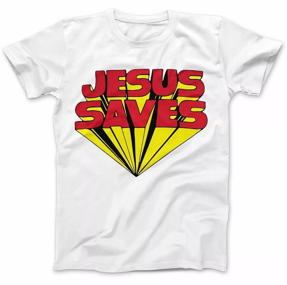 

Jesus Saves T-Shirt As Worn By Keith Moon Cool 100% retro Unisex T-Shirt XL