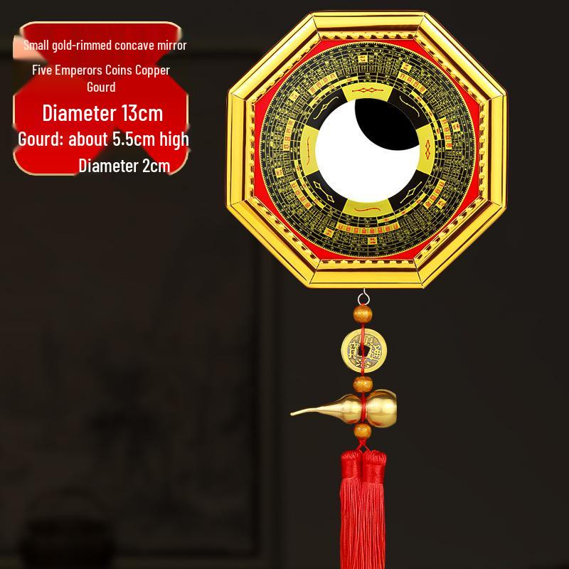 Gold Edge Compass Bagua Mirror for Door/Window Hanging