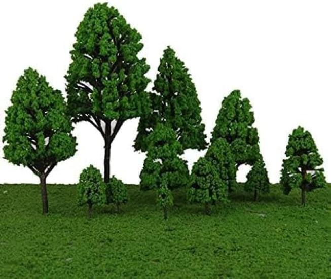Forest Model 55 Diorama 9 Sizes for N Gauge and Buildings Model Trees, Pieces, Kit, 3-7cm, Mixed, Dioramas, Railways, (55 Pieces, A)