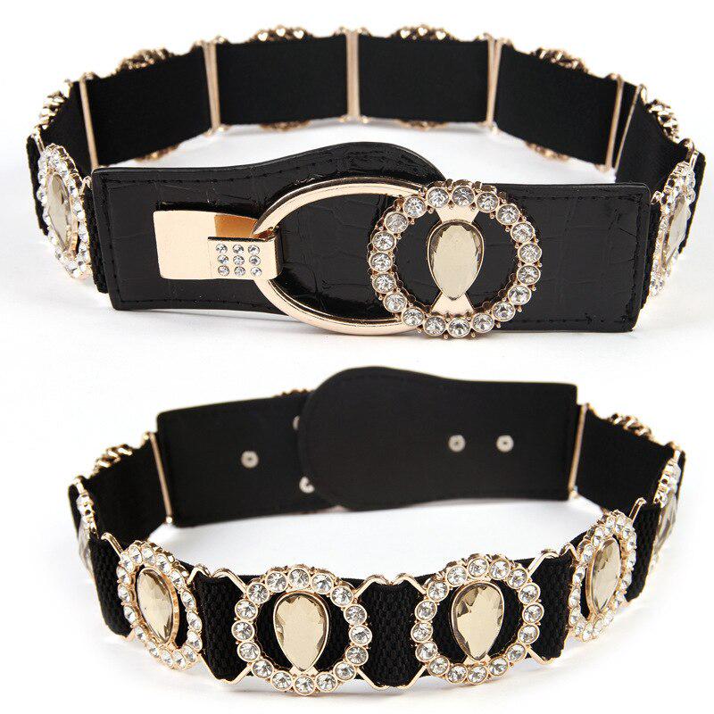 Diamond Flower Womens Belt Rhinestones Elastic Waistb Girdle Cummerbund Wide Stretch Buckle Cummerbunds Diamond Flower Womens Belt Rhinestones Elastic Waistb Girdle Cummerbund Wide Stretch Buckle Cummerbunds