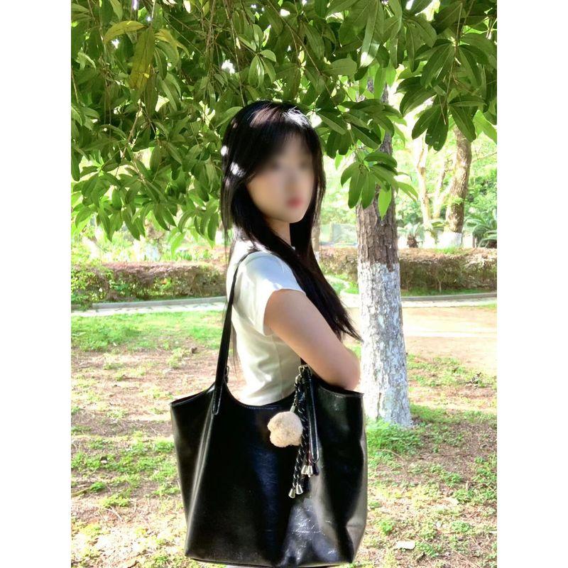 

Student Class Commuter Bag Tote Bag Women 2025 New Large Capacity Mother Bag Portable Shoulder Fashion Big Bag Black