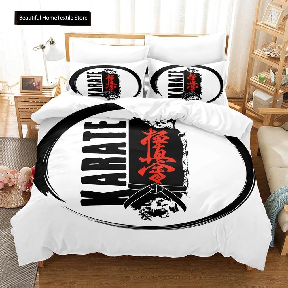 3D-trykt Kyokushin Karate Sengetøyssett Gutter Jenter Twin Queen Size Dynetrekk Putetrekk Seng Barn Voksen Hjemmetekstil