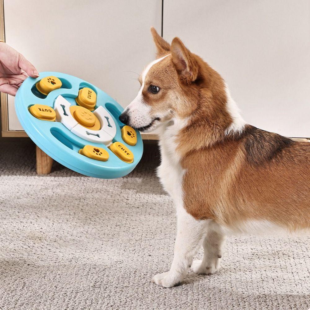 Interactive Dog Puzzle Toy Rotating Pet Leakage Tray Funny Pet Slow Food Bowl Sniffing Hiding Food