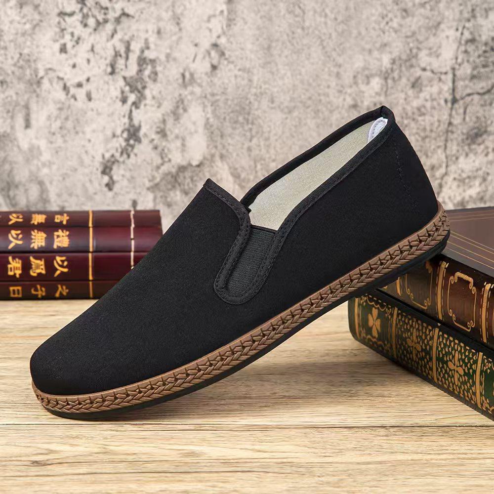 

Cloth shoes autumn new breathable and lightweight casual men s shoes soft-soled driving wormwood cloth shoes 45 чёрный