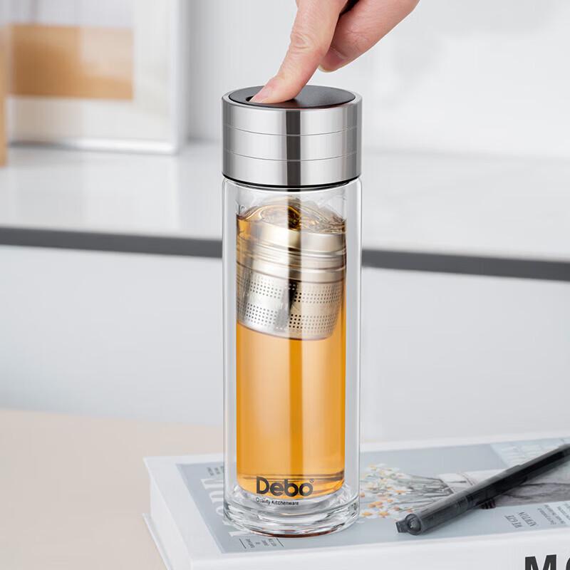 

DeBao Bergmans Magnetic Double-Wall Glass Tea Tumbler