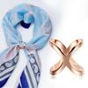 Fashion Simple Cross Scarf Clip X Shape Metal Brooches For Women Bow Scarves Buckle Holder Shawls Jewelry Accessories