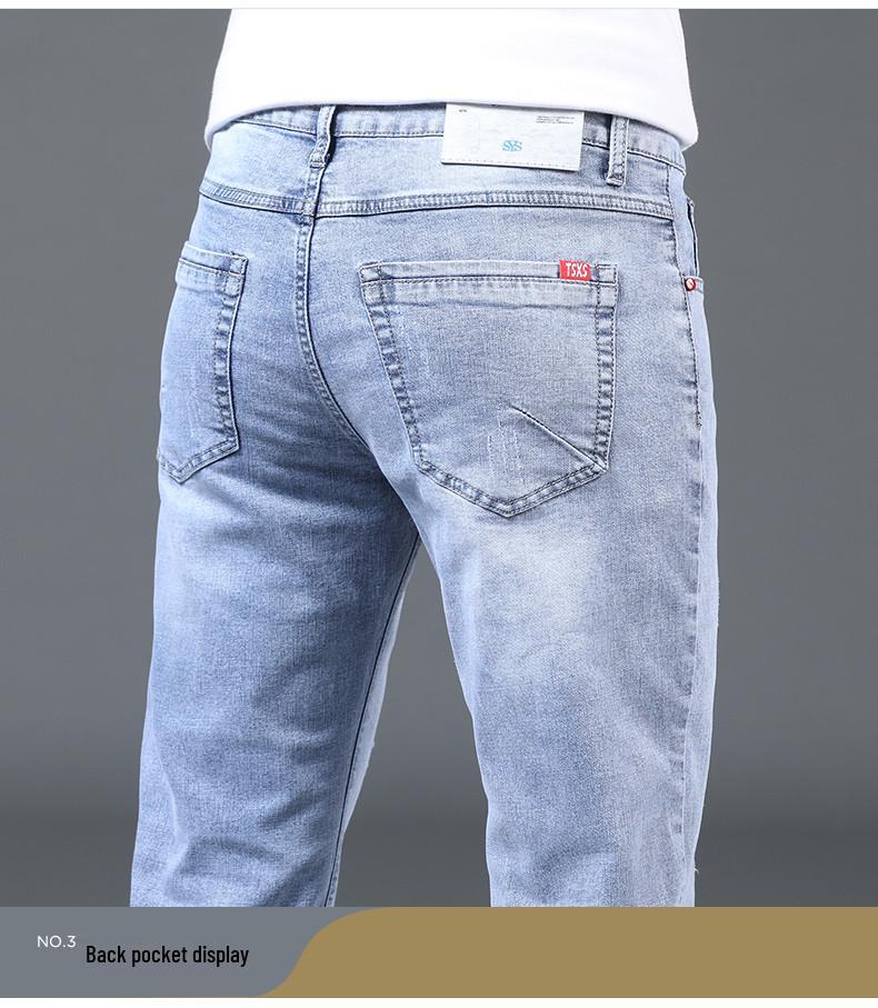 Men's Trendy Slim Fit Elastic Jeans - Korean Style All-Match Trousers