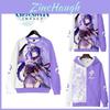 Genshin Impact Raiden Shogun Unisex-Kapuzenpullover mit Reißverschluss, Cosplay-Kostüm