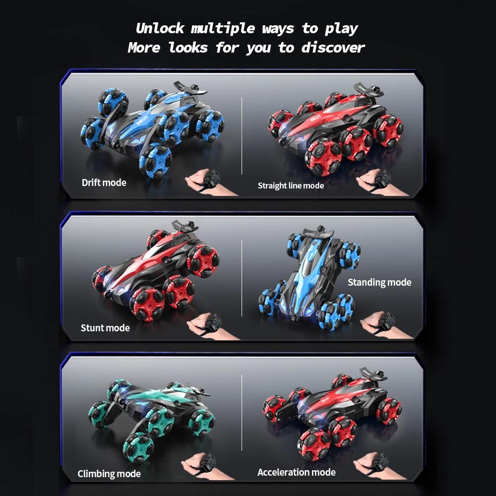 Acrobatic Remote Control Car Six-wheeled 2.4G Gesture Sensing 360° Climbing Drift Spray Music Off-road Remote Control Car Toy