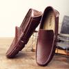 Summer Genuine Leather Loafers Men Breathable Moccasins Boat Shoes for Man Classic Driving Men's Shoes Luxury Hollow Male Flats