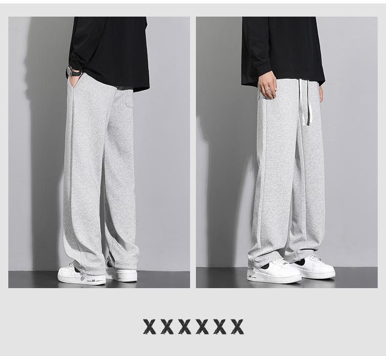 ACU Men's Gray Drawstring Sweatpants: Loose, Straight Leg, Versatile Casual for Spring & Autumn 2025