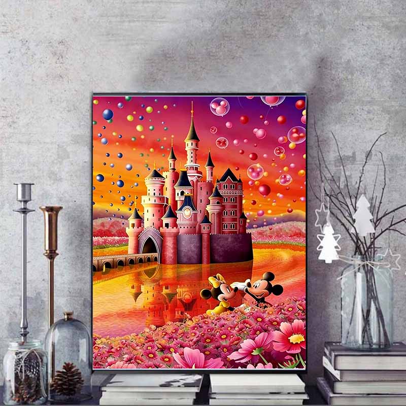 Disney 5D DIY Diamond Painting Fairytalelike Disney themed Illustrations Full round Diamond Mosaic Cartoon Cross-stitch Art for Home Decoration