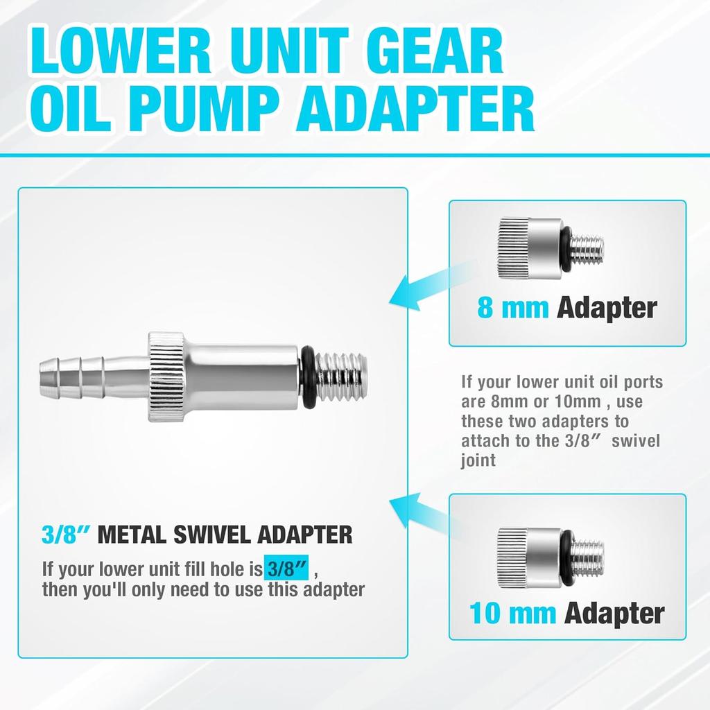 DURATECH Lower Unit Gear Oil Pump For Standard Quart Bottles, Transmission Differential Fluid Pump, Fluid Transfer Pump Automotive, Oil Hand Pump For