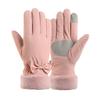 Warm gloves women's cloud velvet waterproof gloves riding driving non-slip cute student thickened touch screen ski gloves
