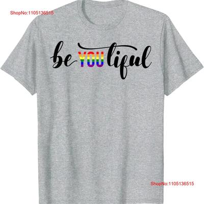 Be YOU Tiful Gay Pride T Shirt  Vintage Washed Designer Clothes Casual Unisex Slightly Soft Homme Top For Everyday Wear