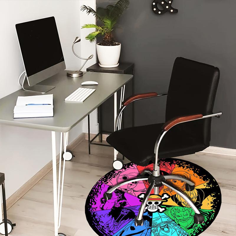 

1pc One Piece Color Wheel Round carpet, Made of Polyester,Perfect for Decorating Office Chairs, Living Rooms 80cm