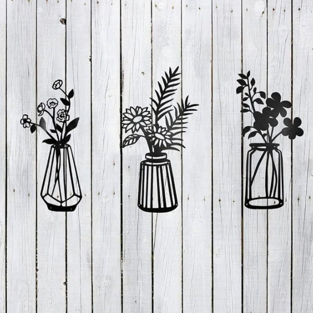 

Moon Cat Black Vase Metal Silhouette Wrought Iron Vase Decorative Painting Sofa Background