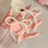 1/2 Pc. Beige Bow with Imitation Pearl Hairpin | Cute, Casual | Perfect for Everyday and Holiday Gift Accessories.