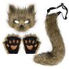 New Halloween Fox Mask Set Prop Accessories Cute Handmade Fox  Ears and Tail for Halloween Cosplay Party Costume Accessories