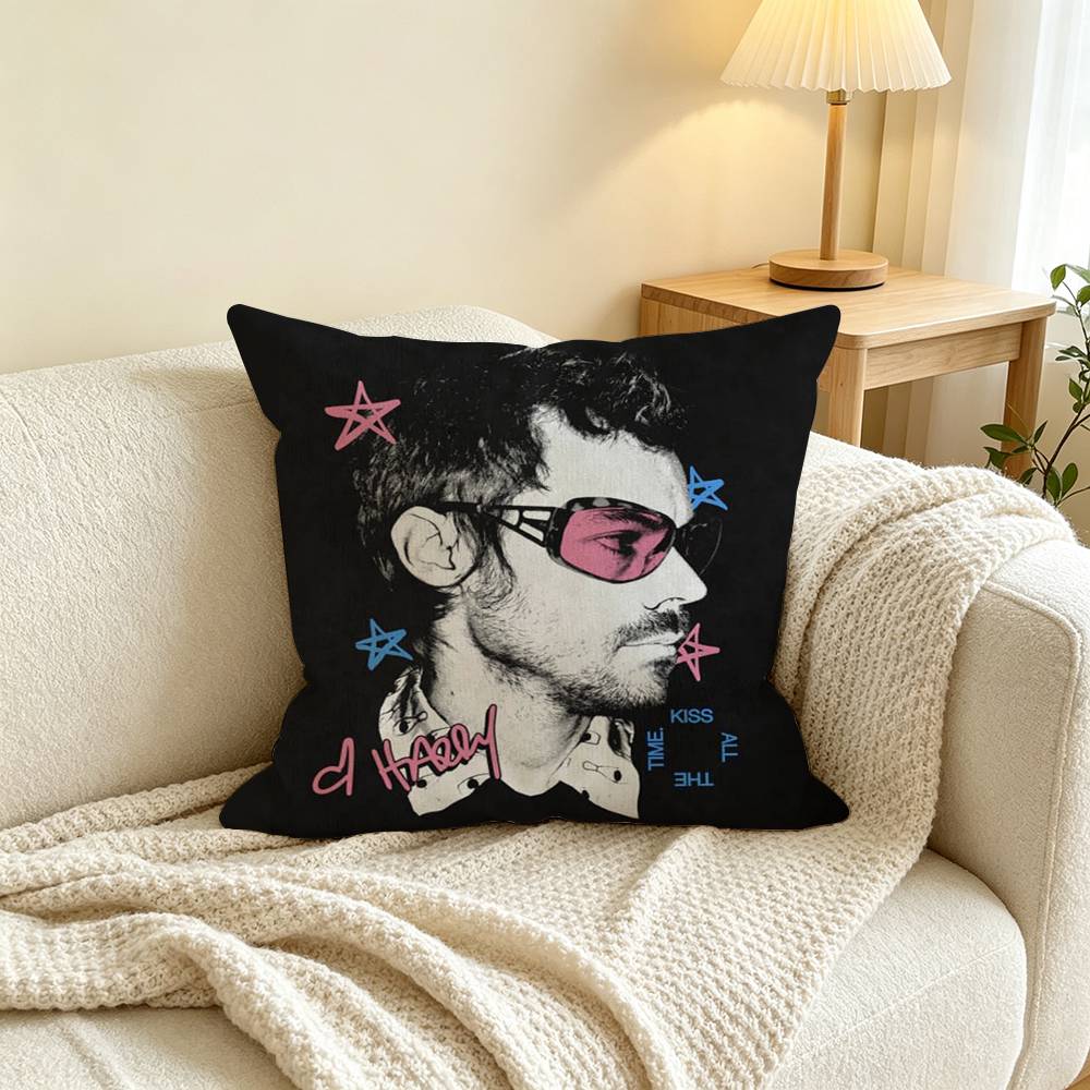Singer Harry Styles Pillow Case Square Double-Sided Sofa Cushion Cover Bedroom Bedside Pillow