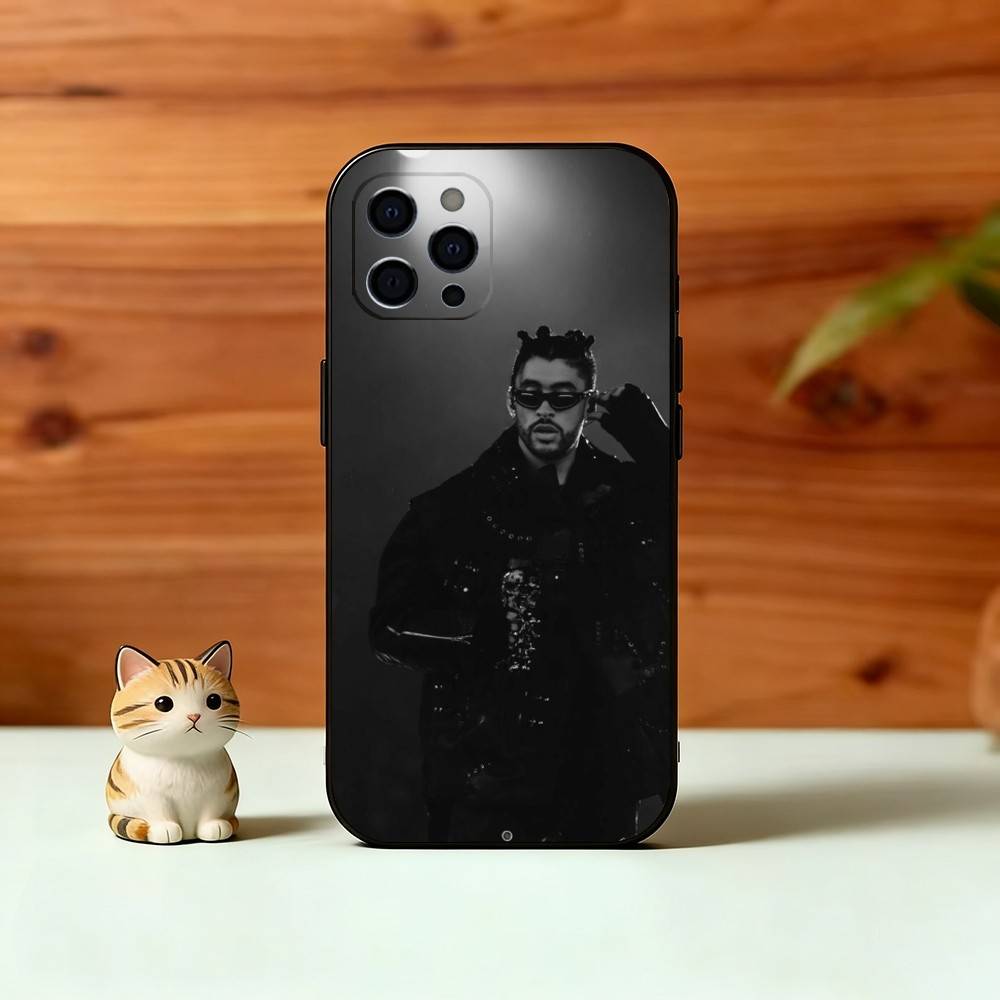 Bad B-B V-Vibes Phone Case For iPhone 17,16,15,14,13,12,11 Plus,Pro Max,XS,Soft Silicone Black Cover