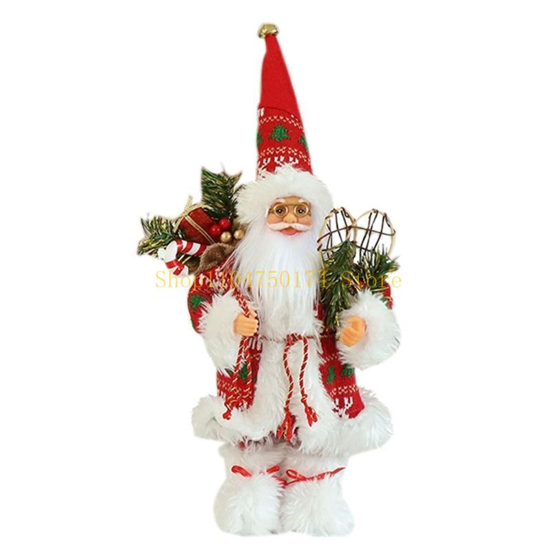 

Red Robe Santa Ornament Santa Holding Gifts for Doll Standing Figurine for Christmas Home Party Window Desktop top sale