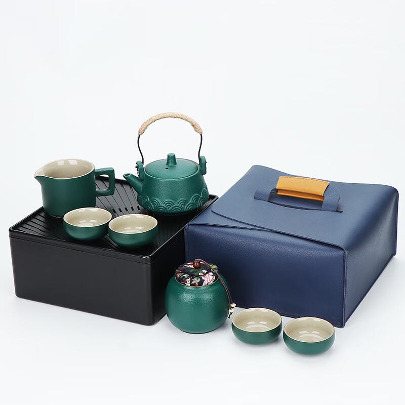 Portable Gongfu Tea Set 1 Pot, 4 Cups Set