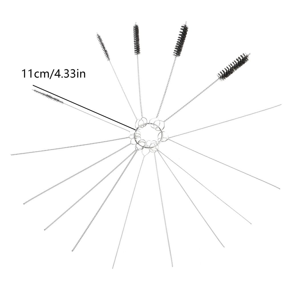 Set de ac de curățare a carburatorului de înaltă eficiență, 15 dimensiuni, perie de ejector de murdărie, potrivită pentru întreținerea carburatoarelor auto și motociclete
