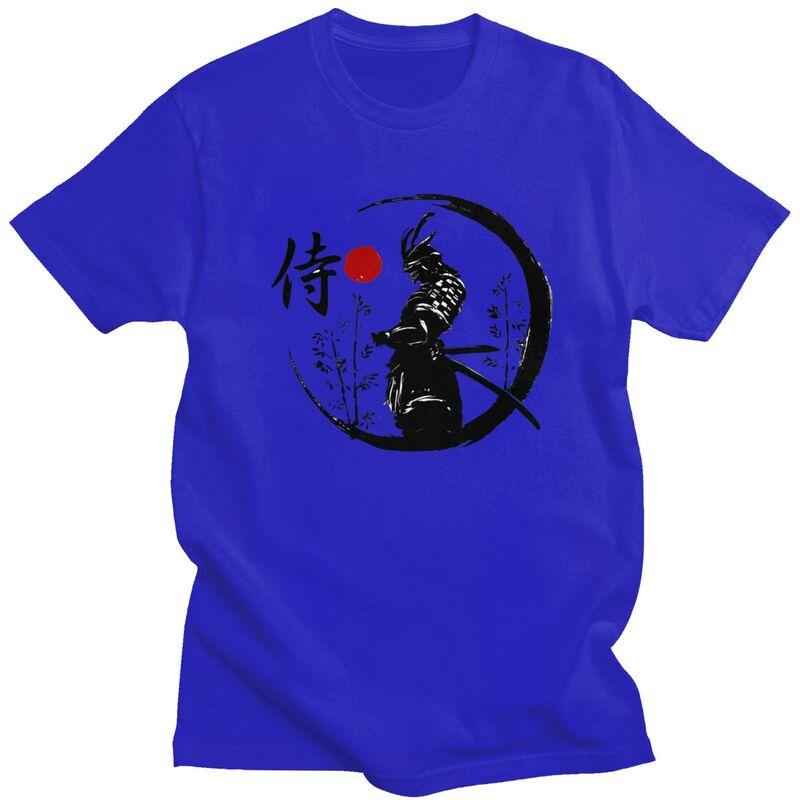 Custom Cool Japanese Samurai Warrior T Shirt Men Short Sleeves 100 Cotton Tshirt Casual Katana Bushido Tees Streetwear Tshirts
