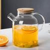 Bule de Chá de Vidro Borossilicato Transparente 1L/1.8L Resistente ao Calor Jarro de Água Grande Capacidade Chaleira para Casa Chá de Flores Suco