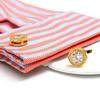 Vintage Styles Round Cufflinks with Cubic Zirconia Stones for Men in Formal and Social Event