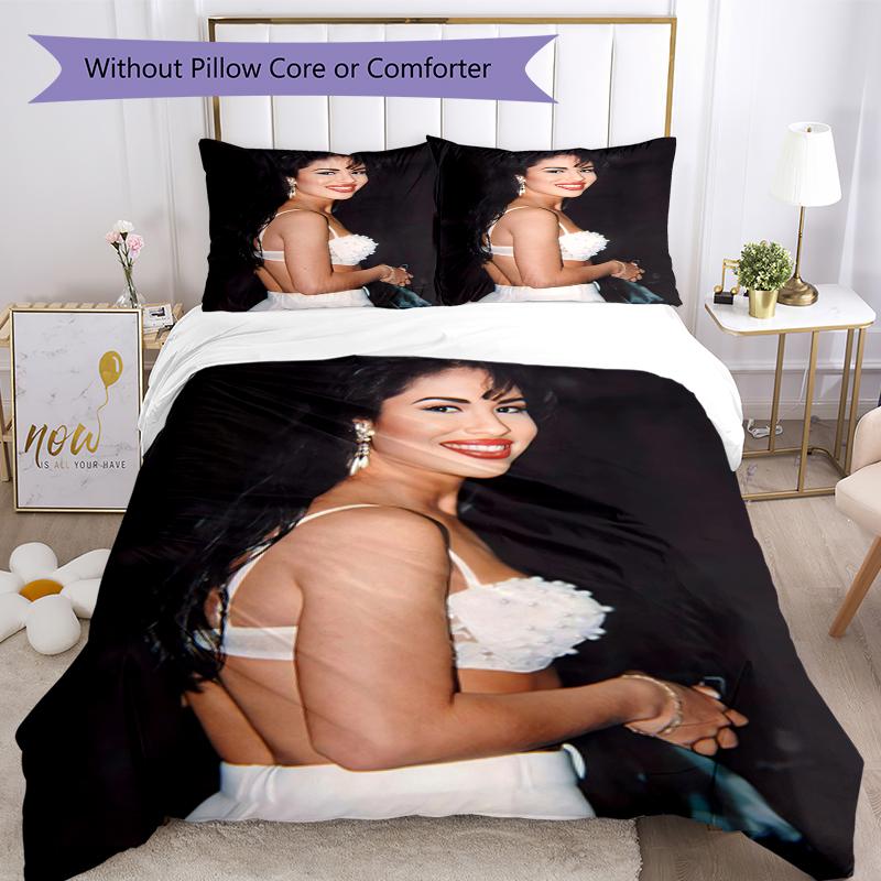 3pcs Selena Quintanilla Bedding Set Duvet Cover Closure Includes 1 Duvet Cover & 2 Pillowcases, Soft and Comfortable for All Seasons.