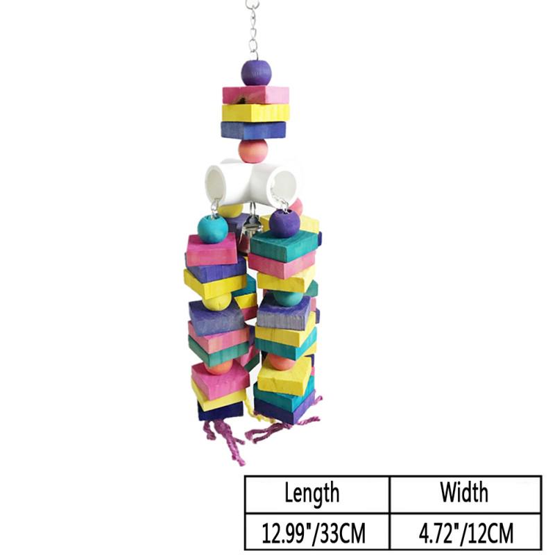 WTEMPO Building Blocks Toys For Small Medium And Large Parrots Pet Rainbow Bite String Toys Ladders 