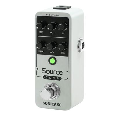 SONICAKE Source Comp Compressor Pedal, Guitar Pedal, Mini Pedal for Electric Guitar and Bass, Heavy-Duty Metal Footswitch, Overdrive Pedal, Source