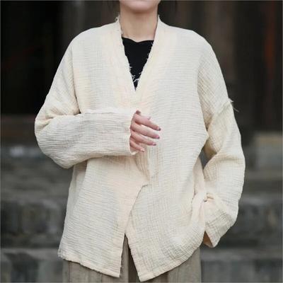 Abrigo de Primavera para Mujer Retro Personalidad Vintage Hebilla Moda Cuello en V Manga Larga Color Sólido