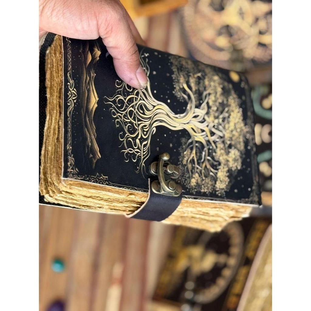 Ledertagebuch Lebensbaum - Notizbücher aus echtem Leder für Frauen - Schönes Tagebuch für Skizzenbuch Reisebuch Blanko-Zauberbuch