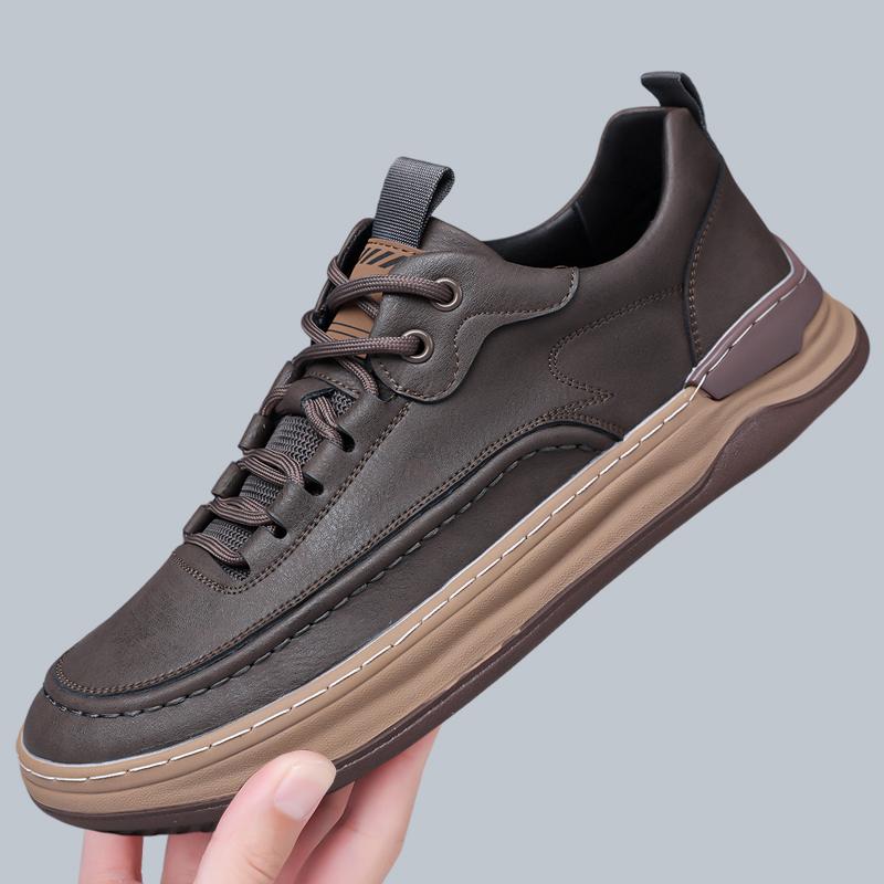 

Модные Высококачественные Модные Повседневные Туфли Брендовые Мужские Кожаные Кеды Нескользящие Дышащие Удобные Мужские Спортивные Туфли на Шнуровке 44 коричневый