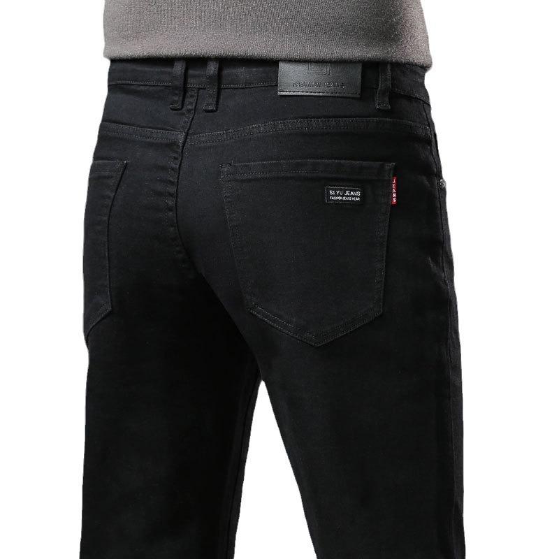 Jesień/zima 2024 Nowe pluszowe zagęszczone/regularne jeansy męskie luźne proste rurki ciepłe spodnie casualowe